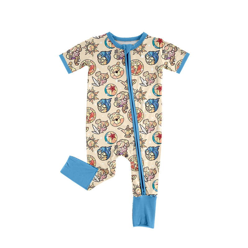 Infant Baby Girls Cartoon Bears Zip Rompers preorder(moq 5)