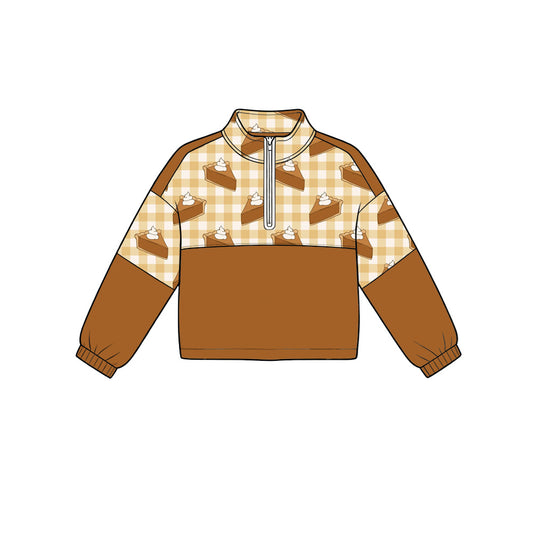 Preorder (moq 5)Baby Boys Candy Cakes Thanksgiving Zip Pullovers Top