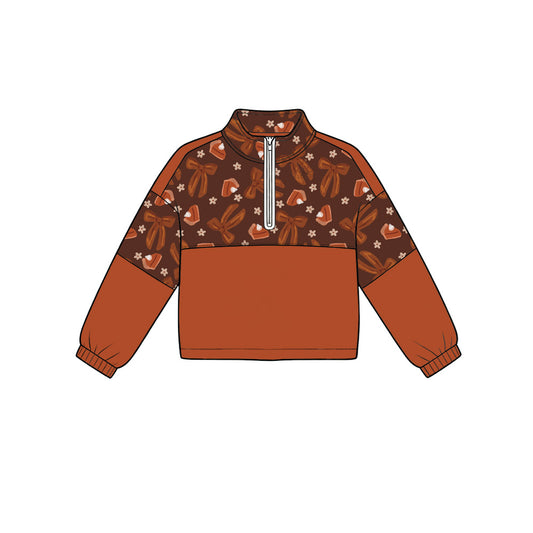Preorder (moq 5)Baby Boys Bows Cakes Flowers Thanksgiving Zip Pullovers Top