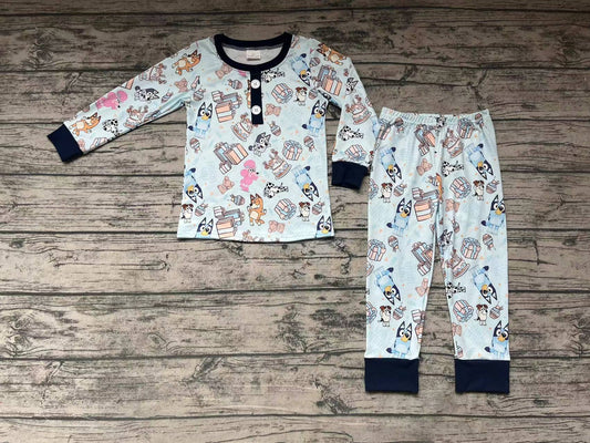 Baby Boys Blue Dogs Pajamas Clothes Sets