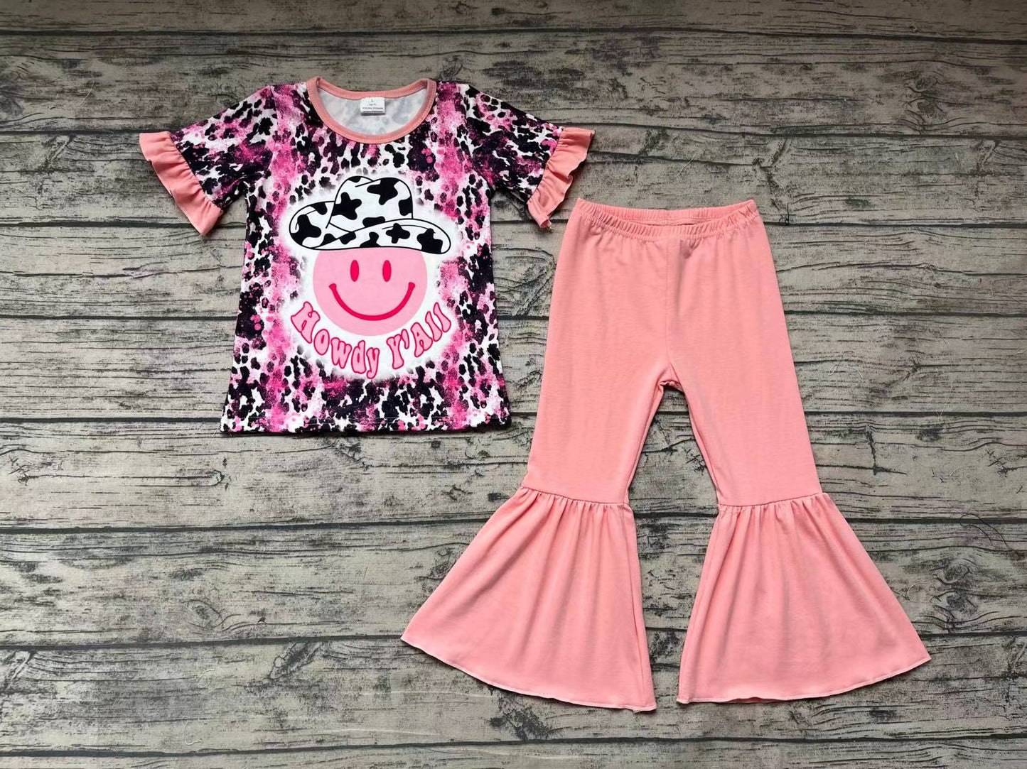 Baby Girls Howdy Shirts Bell Pants Clothes Sets