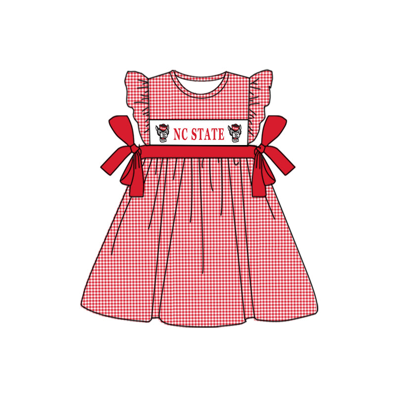 Baby Girls NC State Bows Team Knee Length Dresses preorder (moq 5)