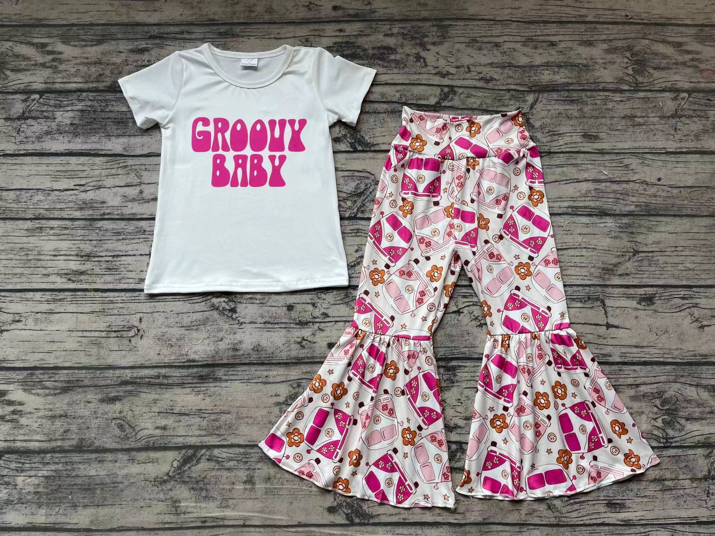 Baby Girls Groovy Baby Buses Pants Clothes Sets