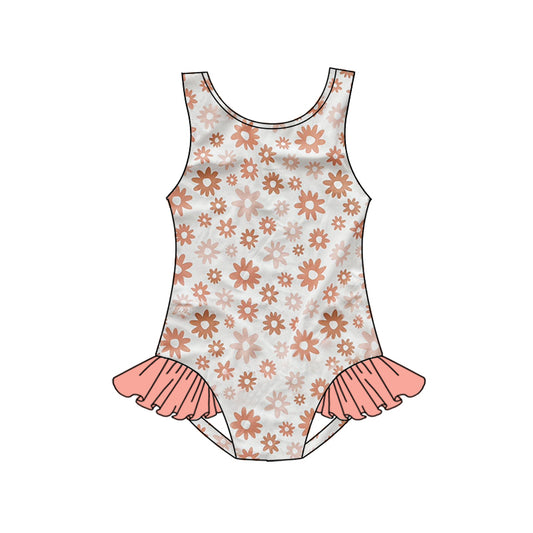 Baby Girls Flowers One Piece Swimsuits preorder(moq 5)