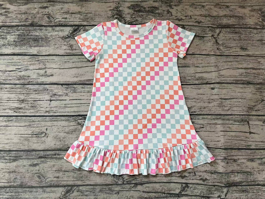 Baby Girls Colorful Checkered Knee Length Dresses