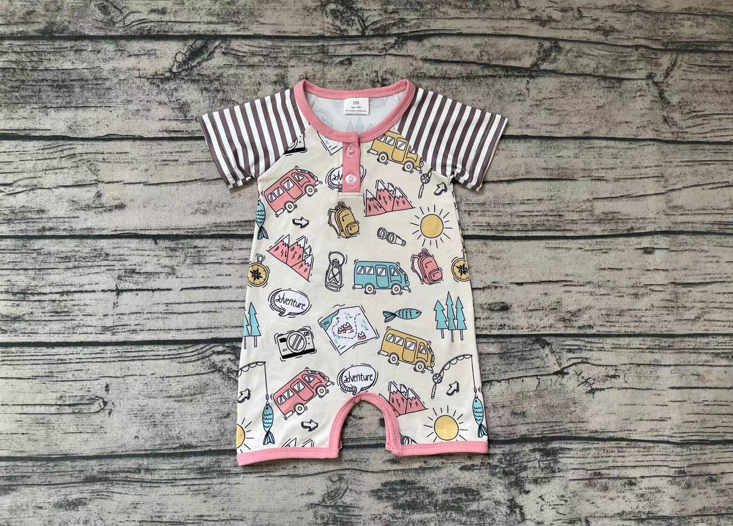 Baby Boys Short Sleeve Tree Rompers