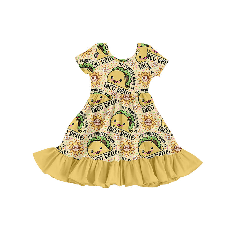 Baby Girls Short Sleeve Taco Knee Length Dresses preorder(moq 5)