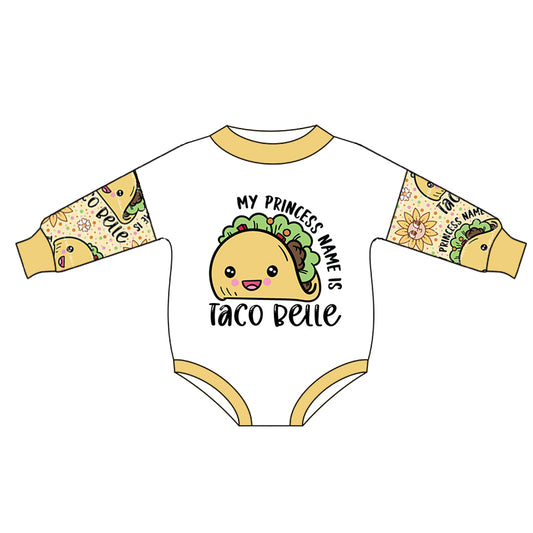 Baby Girls Taco Long Sleeve Rompers preorder(moq 5)