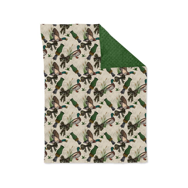 Baby Kids Girls Duck Hunting Bows Minky Blankets preorder(moq 5)