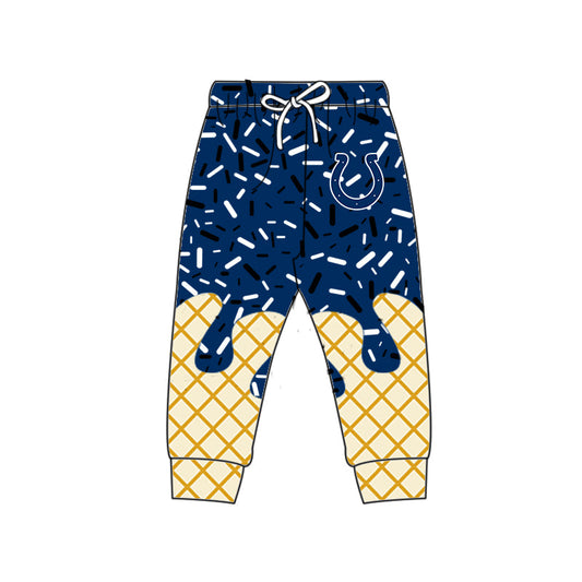 Preorder (moq 5)Baby Boys Navy Drip Sprinkles Indianapolis Colts Team Jogger Pants Bottom