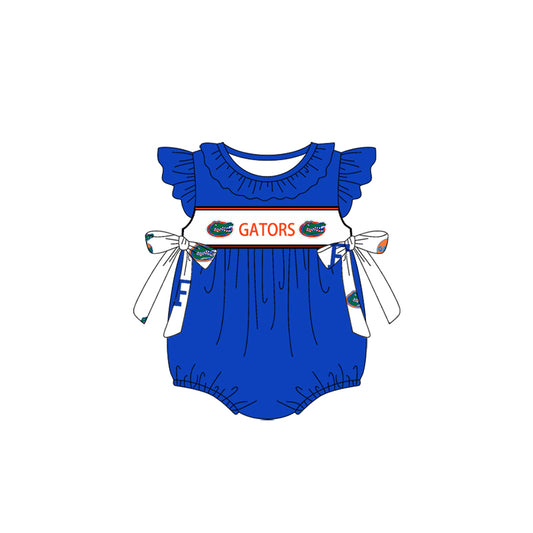 Preorder(moq 5)Baby Infant Girls Gators Team Bows Rompers
