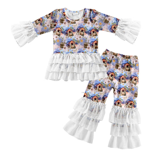 Baby Girls Christmas Nativity Ruffle Top Pants Clothes Sets preorder(MOQ 5)