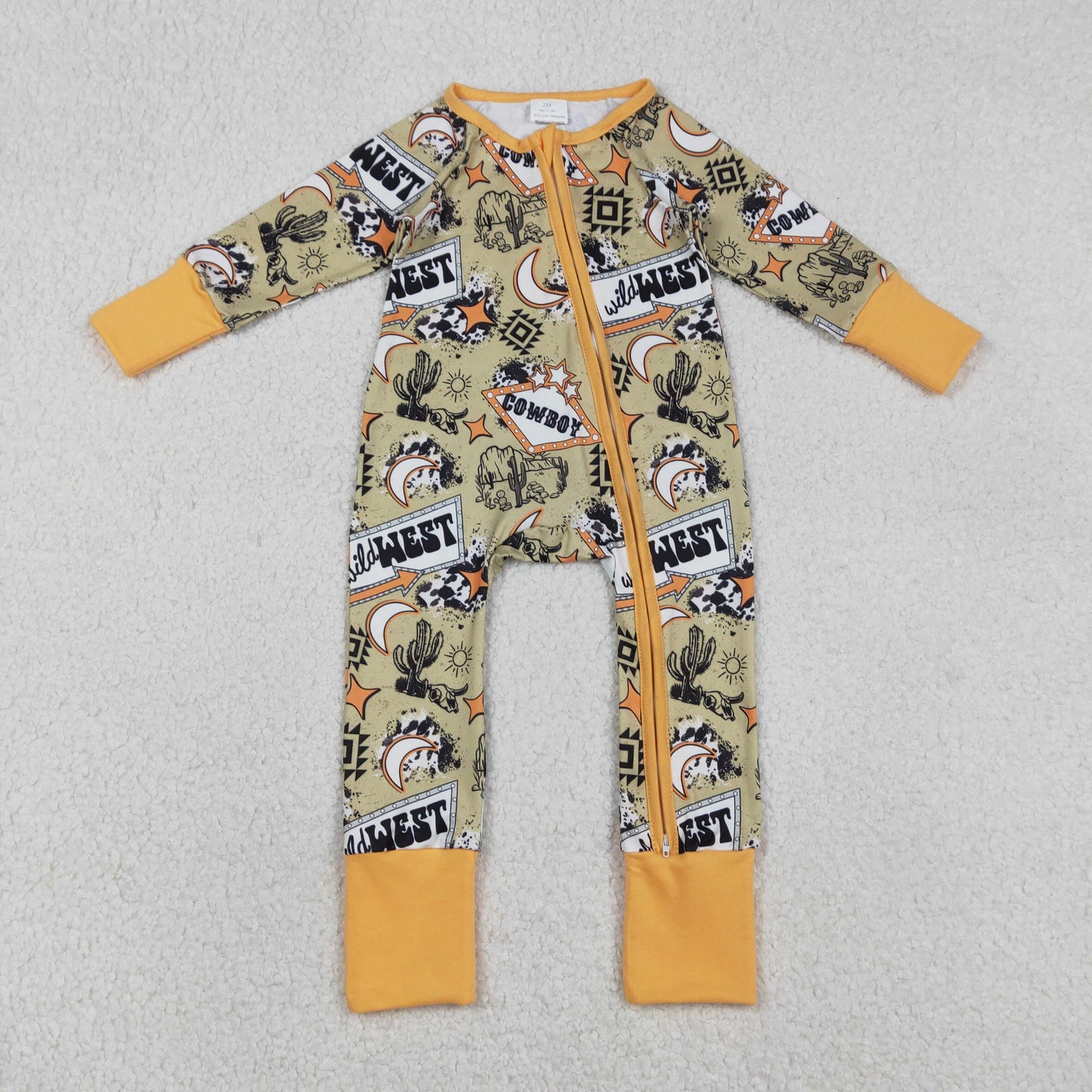 Baby Boys Aztec Cactus Wild West Western Two Way Zip Convertible Rompers