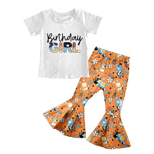Baby Girls Dog Birthday Bell Pants Clothes Sets preorder(moq 5)