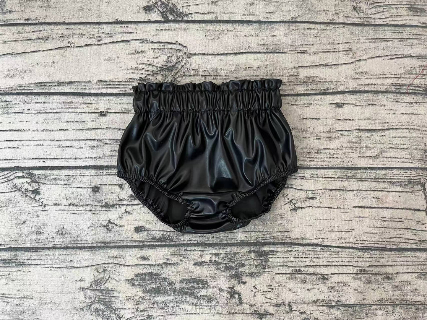 Baby Girls Black Pleather Summer Bummies Bottoms