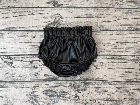 Baby Girls Black Pleather Summer Bummies Bottoms