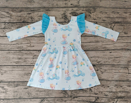 Baby Girls Blue Princess Ruffle Dresses