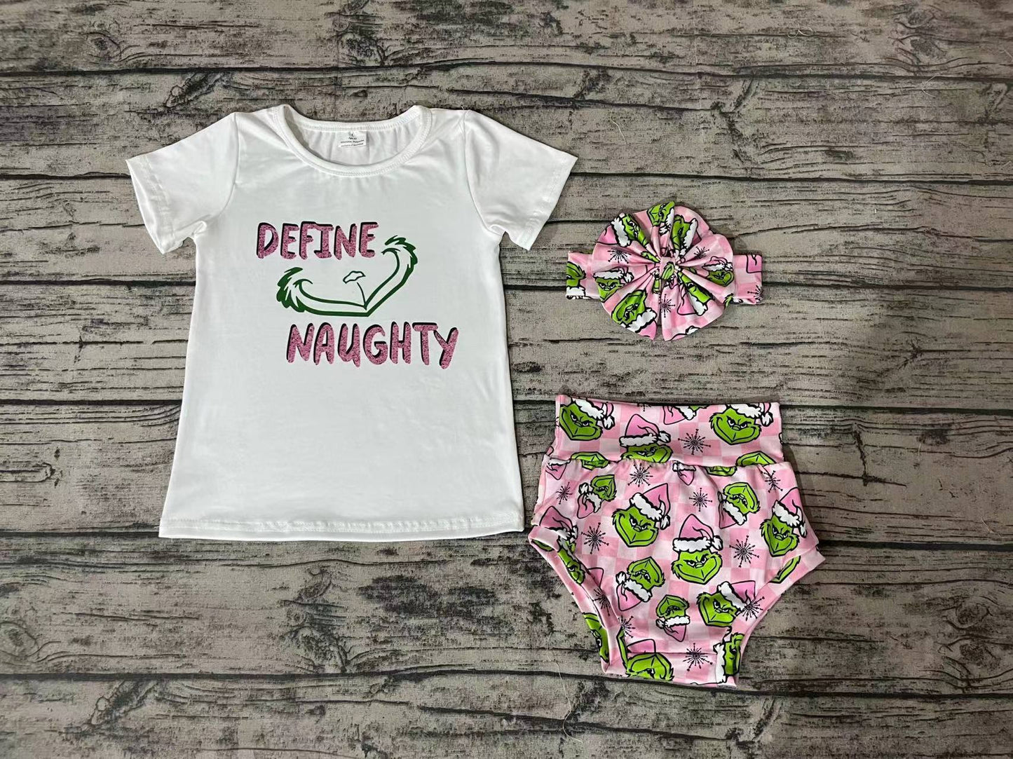 Baby Girls Christmas Frog Pink Bummie Sets