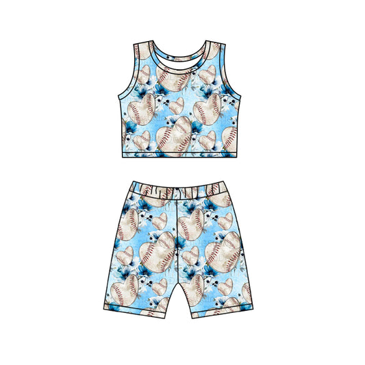 Baby Girls Baseball Top Biking Shorts Clothes Sets preorder (moq 5)