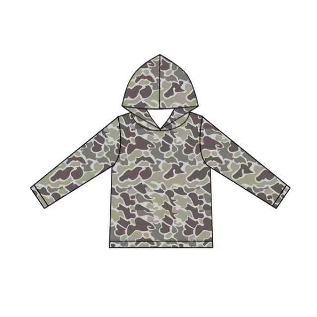 Preorder moq 5 Adult Men Long Sleeves Dark Grey Camo Hoodies Tops