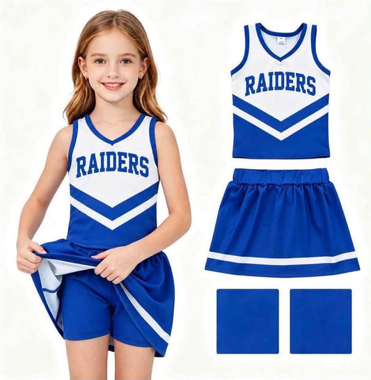 Preorder (moq 5)Baby Girls Sleeveless Raiders Top Skirt Team Clothes Sets