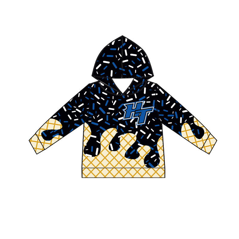Preorder (moq 5)Baby Boys Long Sleeves Black HT Team Hoodies Top