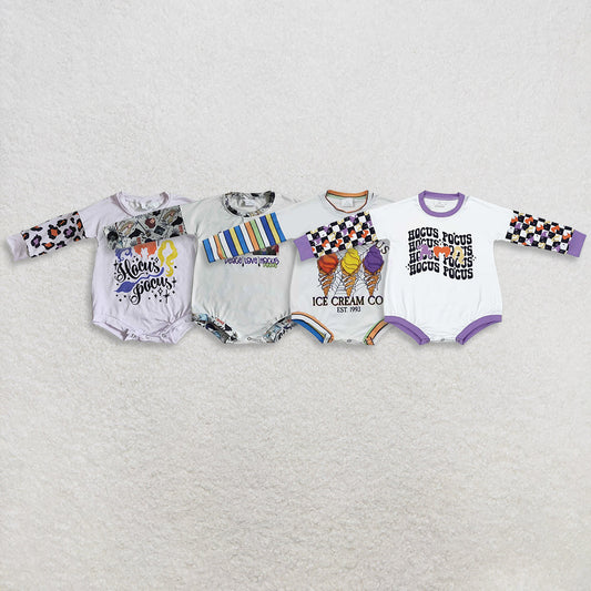 Sibling Baby Girls Halloween Long Sleeves Witches Hocus Pocus Rompers