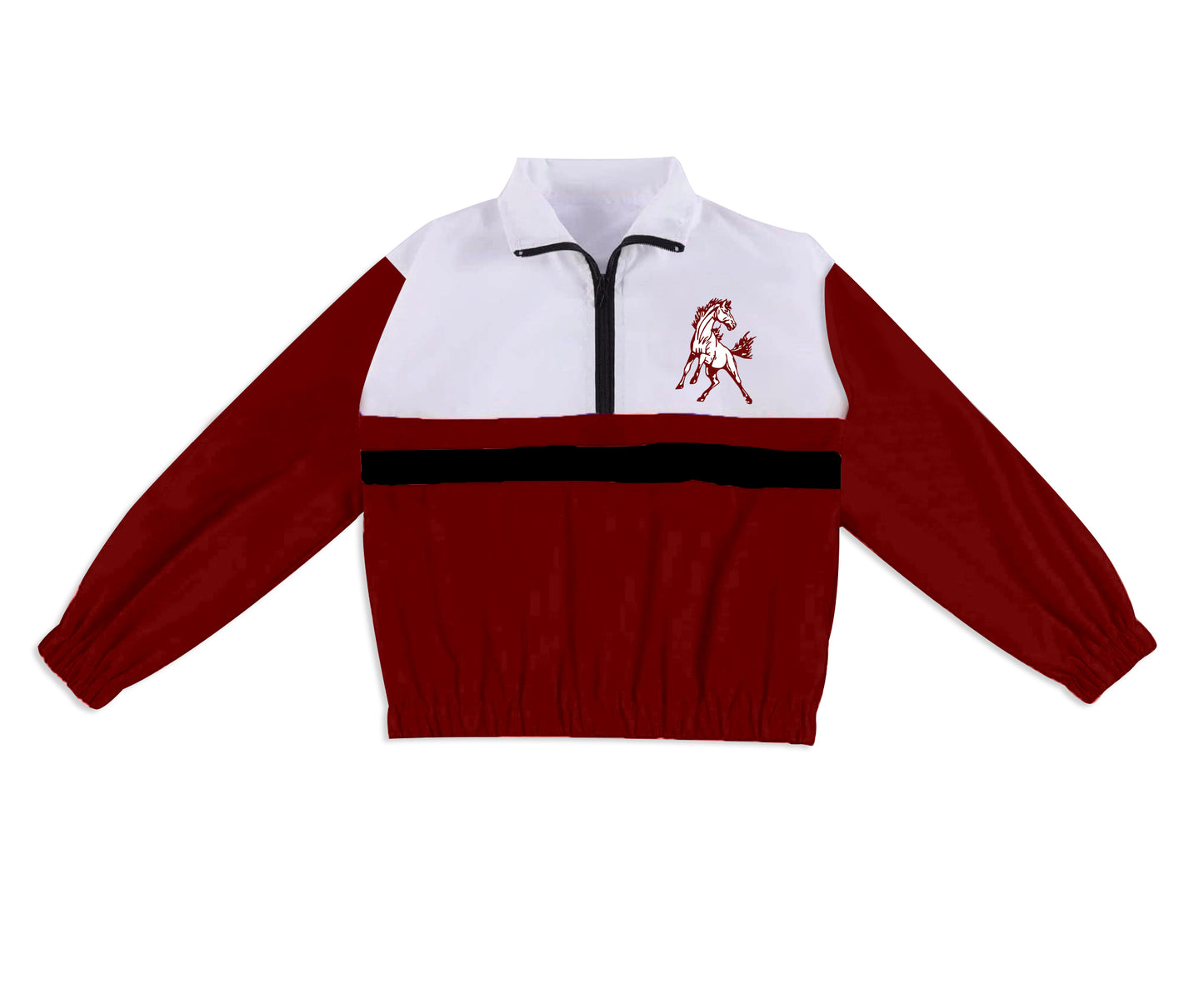 Preorder (moq 5)Baby Boys Long Sleeve Mustangs Team Zip Pullovers Tops