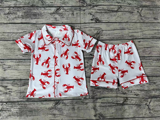 Baby Girls Boys Crawfish Top Shorts Pajamas Outfits Clothes Sets
