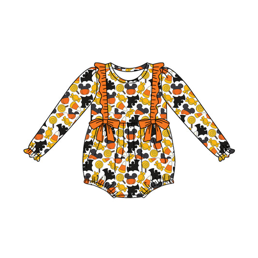 Baby Toddler Girls Halloween Candy Long Sleeve Rompers preorder(moq 5)