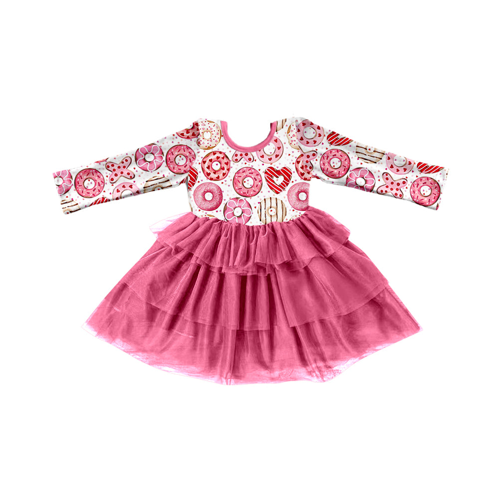 Baby Girls Valentines Donuts Tutu Ruffle Dresses preorder(moq 5)