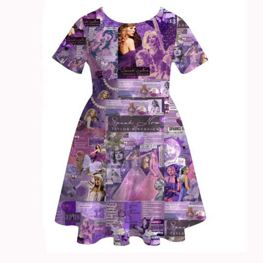 Baby Girls Purple Singer 1989 Knee Length Dresses Preorder(moq 5)