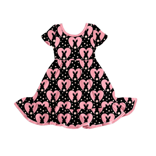 Baby Girls Easter Rabbits Ruffle Knee Length Dresses preorder(moq 5)