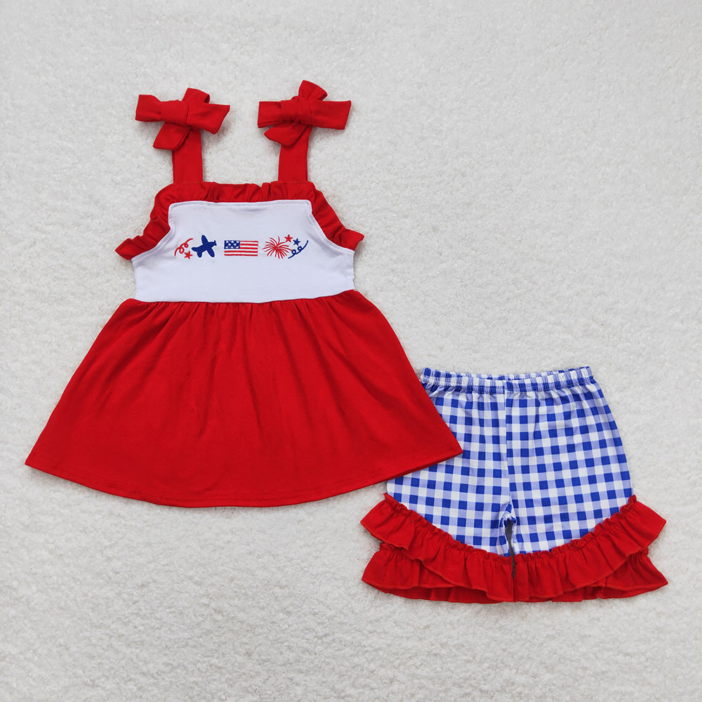 Baby Girls 4th Of July Flag Sibling Boys Rompers Shorts Clothes Sets