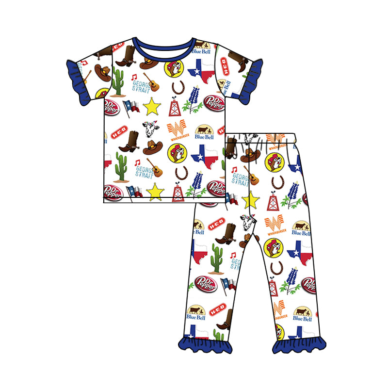 Baby Girls TX Western Shirt Pants Pajamas Clothes Sets preorder (moq 5)