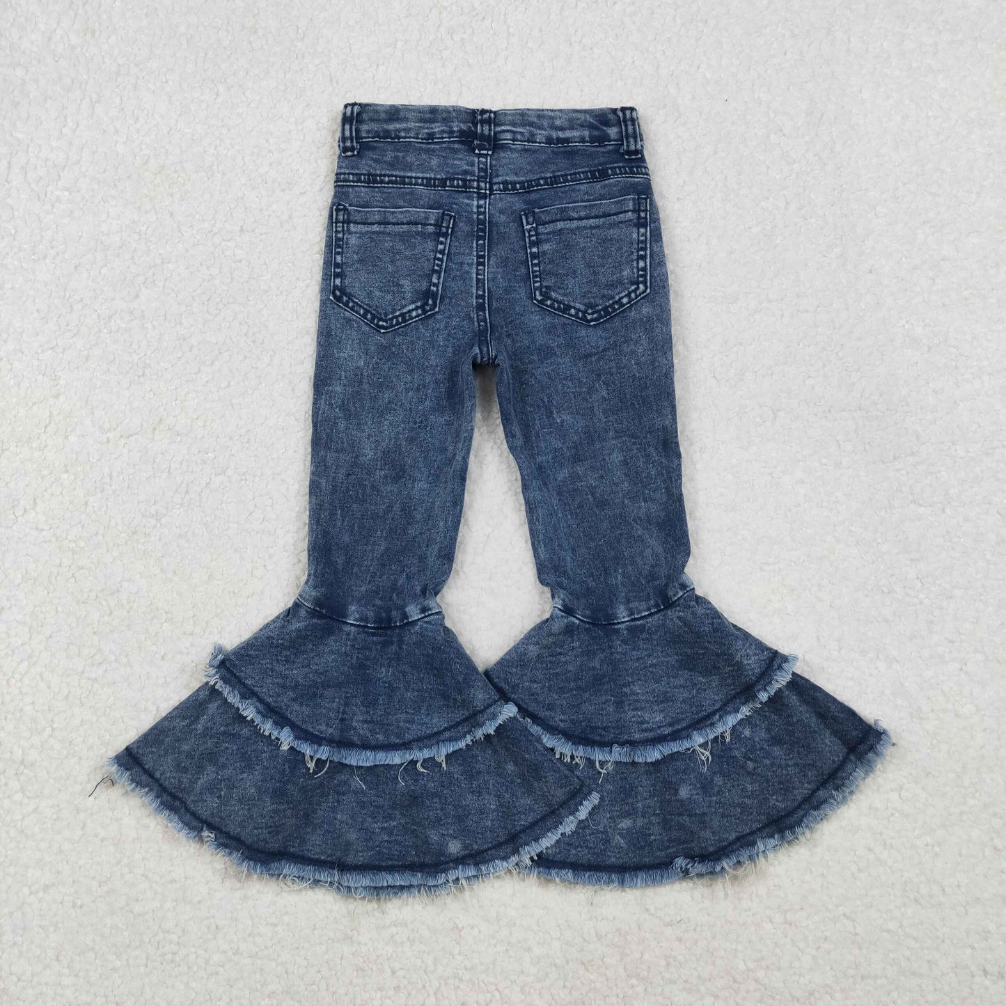 Washed Blue ruffle denim jeans