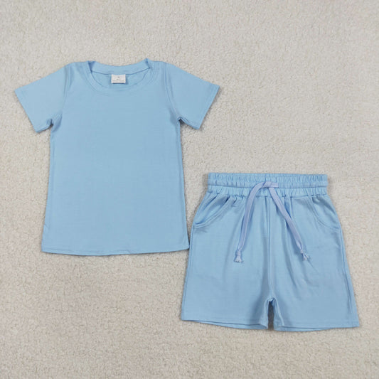 Baby Boys Blue Shirts Top Pockets Shorts Clothes Sets