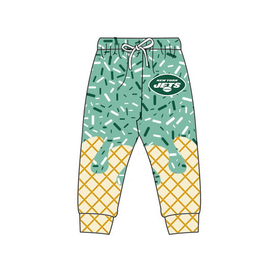 Preorder (moq 5)Baby Boys Green Drip Sprinkles New York Jets Team Jogger Pants Bottom