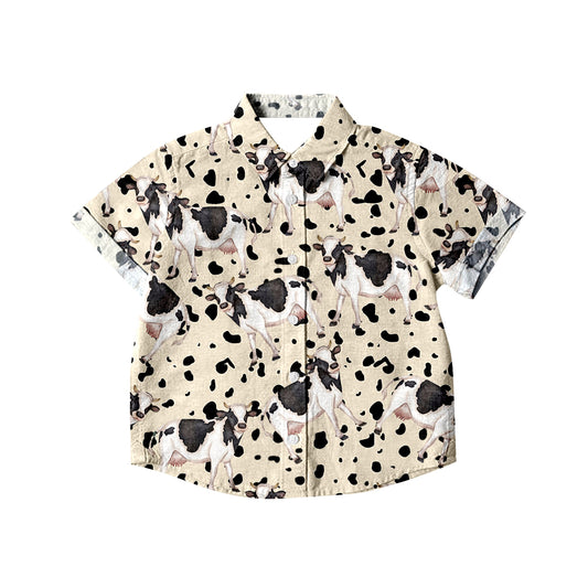 Baby Boys Western Cow Buttons Short Sleeve Tee Shirts Tops preorder(moq 5)