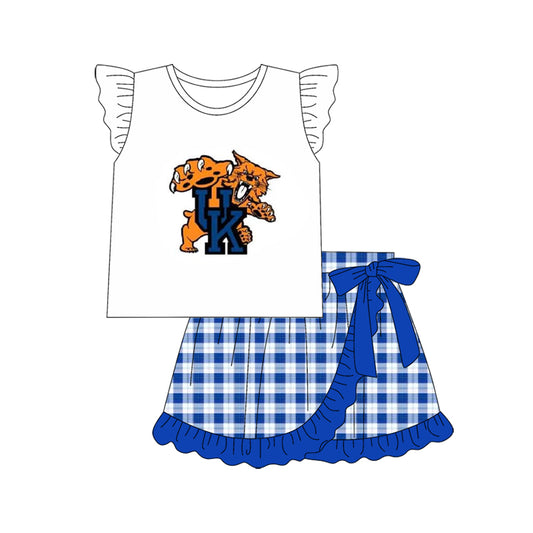 Preorder (moq 5)Baby Girls UK Team Tee Top Ruffle Skirts Clothes Sets