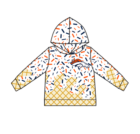 Preorder (moq 5)Baby Girls Team Horse Hooded Pullovers Tops