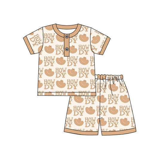 Baby Boys Highland Cow Shirt Shorts Pajamas Clothes Sets preorder(moq 5)