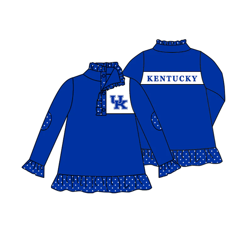 Baby Girls Kentucky UK Team Blue Buttons Pullovers Tops split order preorder Nov 21st