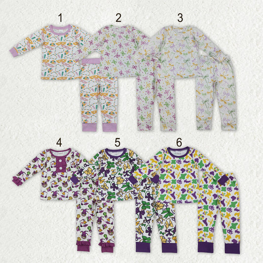 Sibling Baby Boys Girls Mardigras Pajamas Clothes Sets