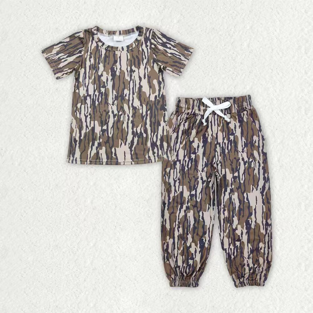 Baby Boys Southern Olive Camo Top Pockets Jogger Pants Clothes Sets