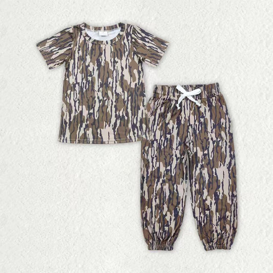 Baby Boys Southern Olive Camo Top Pockets Jogger Pants Clothes Sets