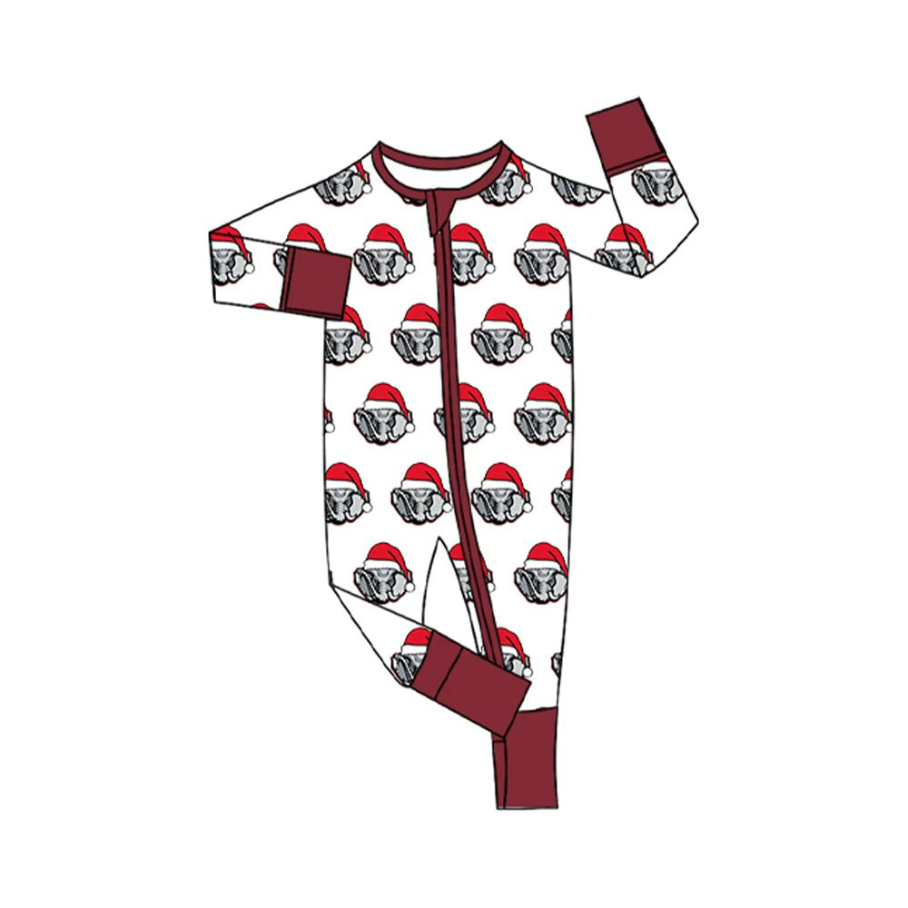 Preorder(moq 5)Baby Infant Alabama Team Christmas Zipper Footie Rompers