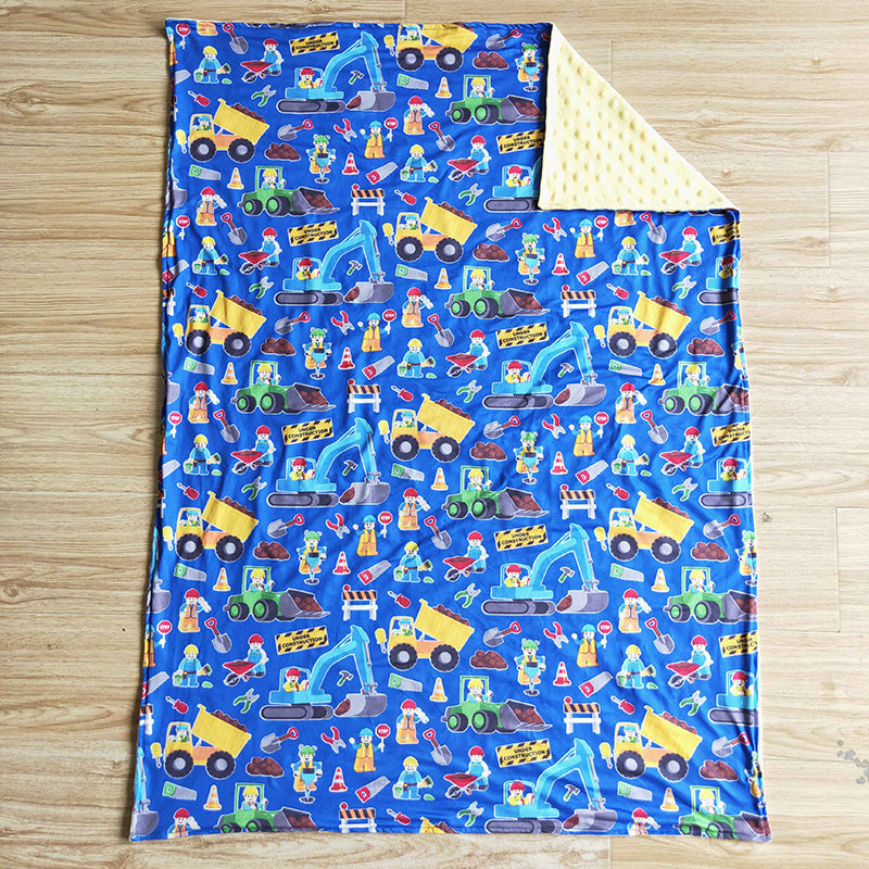 USA Shop Tractor Minky blankets