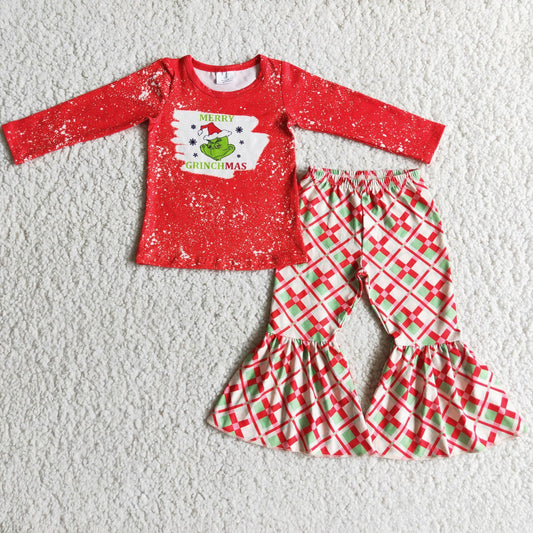 Baby Girls Christmas Frog Top Bell Pants Clothes Sets sets