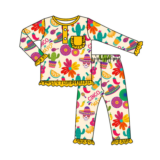 Baby Girls Cactus Pajamas Clothes Sets preorder(moq 5)